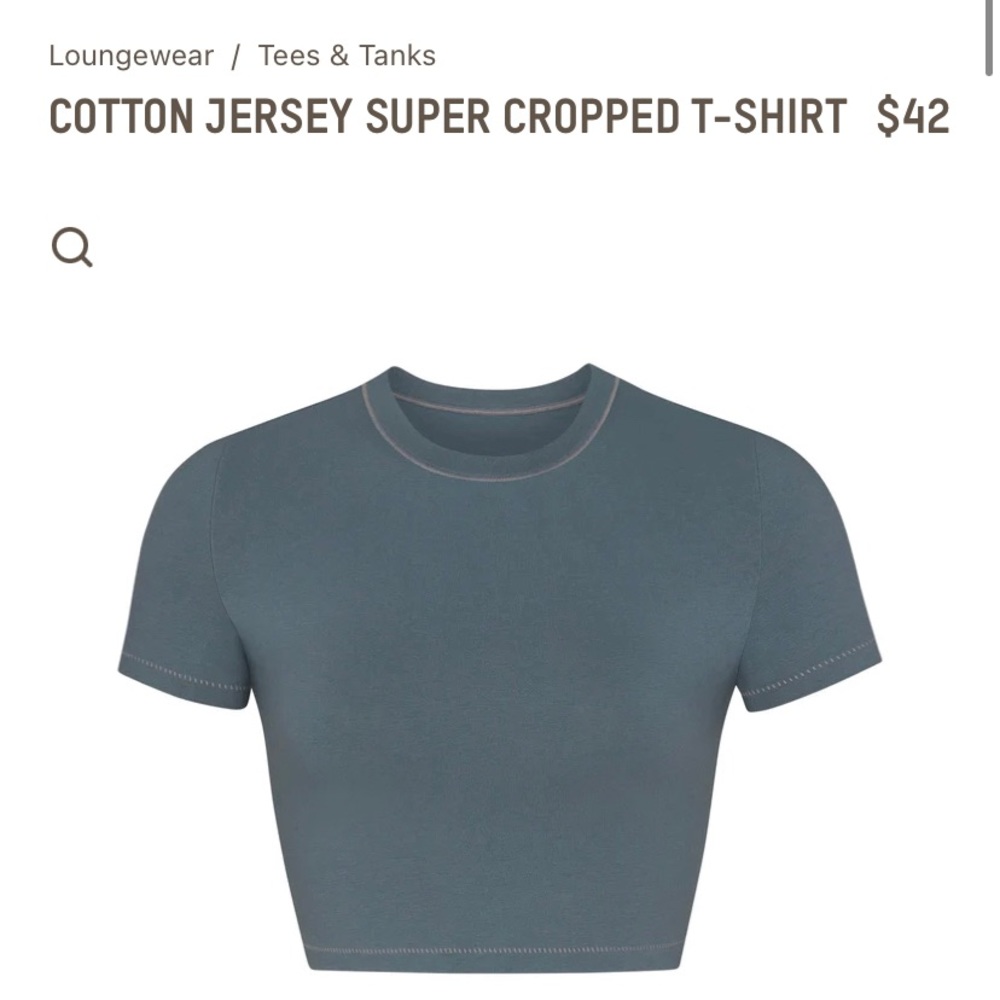 SKIMS Cotton Jersey Super Cropped T-Shirt Kyanite- NEVER BEEN WORN
